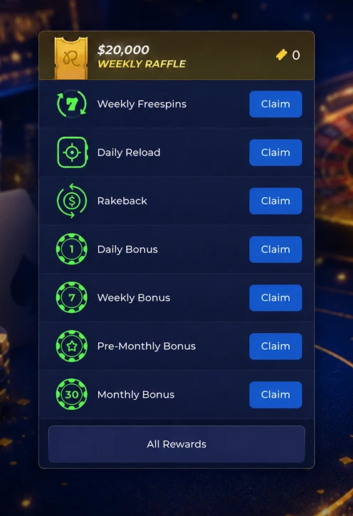 Rainbet rewards account panels